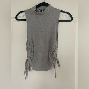 Grey halter top with ties on the side